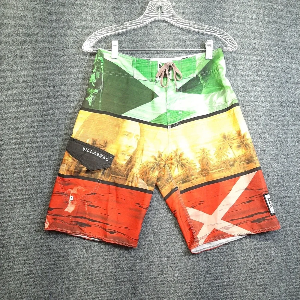 Billabong X Bob Marley All Over Print Platinum Board Short Mens 28 Stretch